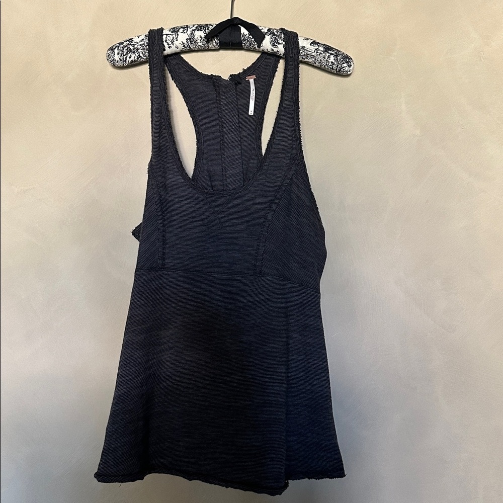 Free People Black / Gray Racerback Tank size M